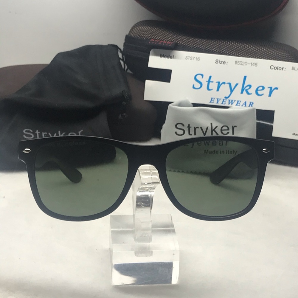 Polarized Stryker Sunglass Black with Green lenses